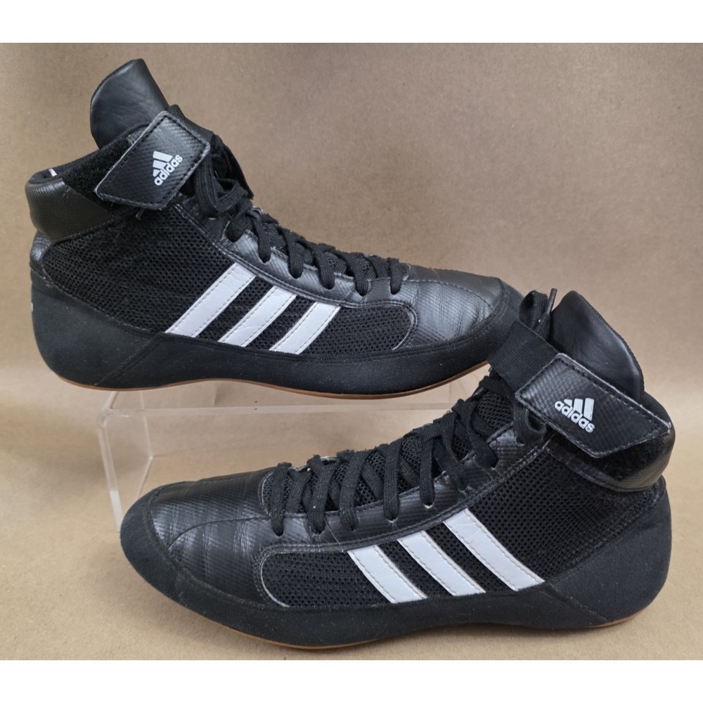 Adidas (Sz 10.5) HVC G96983 Wrestling Shoes Black / White /Gum Mens